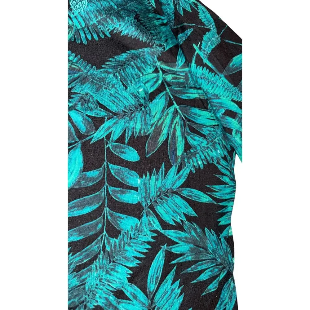 Tommy Bahama NWT Womens XXL Lounge Sleep Shirt Charcoal Green Tropical Top READ